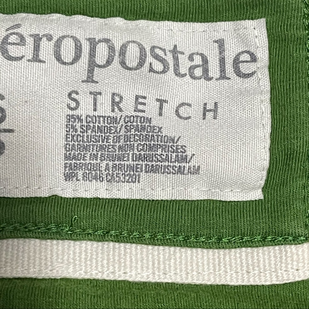Aeropostale green Y2K vinyage half sleeve ribbed texture top shirt Fall Winter S - Picture 9 of 9